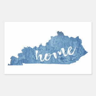 Kentucky Home Wood Grain Rectangular Sticker