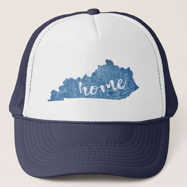 Kentucky Home Wood Grain Trucker Hat (Front)
