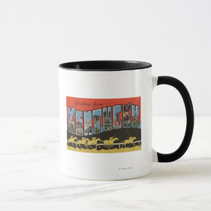 Kentucky (Horse Race Scene) - Large Letter Scene Mug