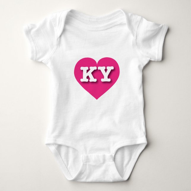 Kentucky Hot Pink Heart - I love KY Baby Bodysuit (Front)