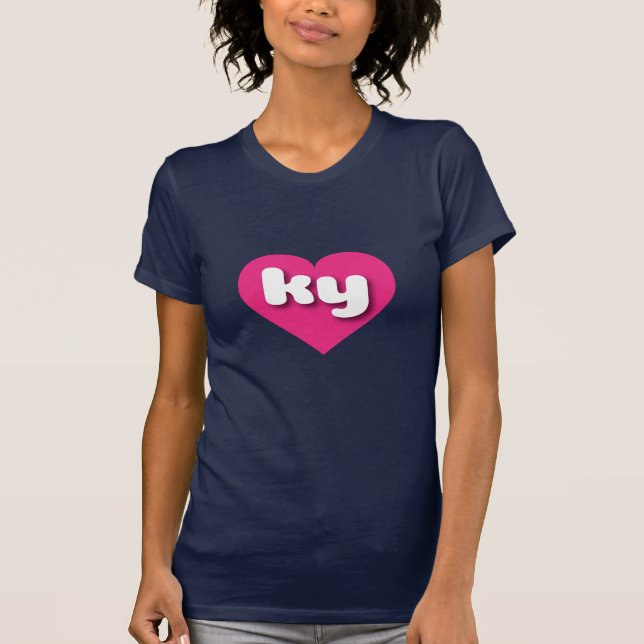 Kentucky hot pink heart - I love ky T-Shirt (Front)