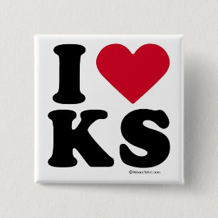 KENTUCKY - I LOVE KS - I LOVE KANSAS 15 CM SQUARE BADGE