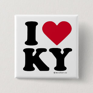 KENTUCKY - I LOVE KY - I LOVE KENTUCKY 15 CM SQUARE BADGE
