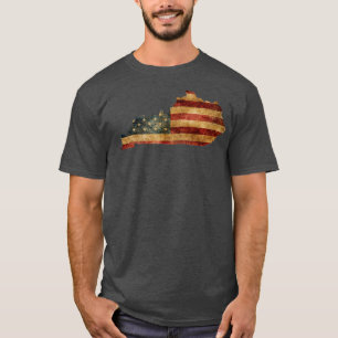 Kentucky  I Vintage US Flag Patriotic Map  T-Shirt