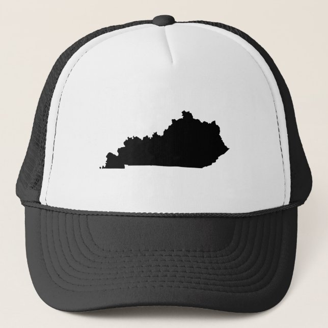 Kentucky in Black and White Trucker Hat (Front)