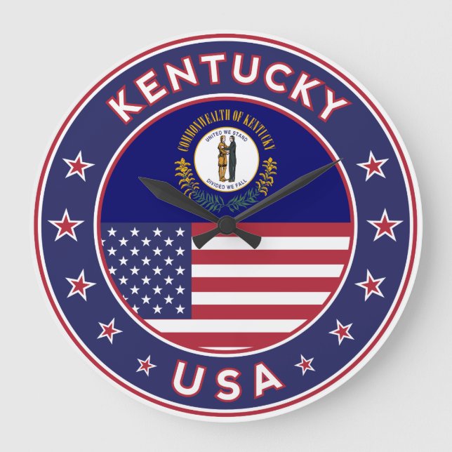 Kentucky, Kentucky phone case, Kentucky sticker, Large Clock (Front)