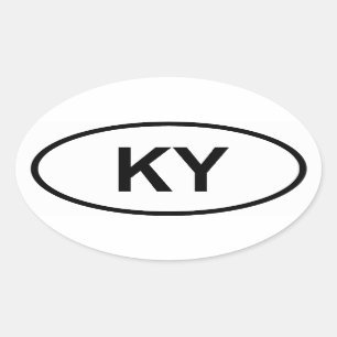 Kentucky "KY" Oval Sticker