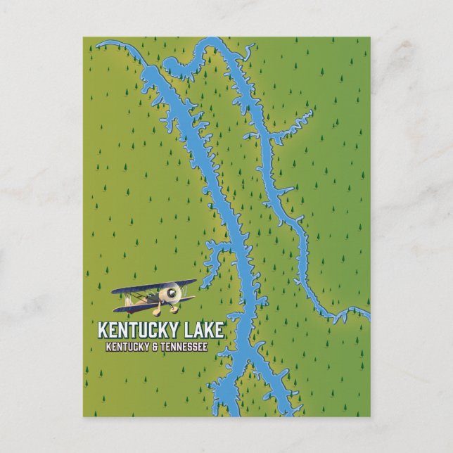 Kentucky Lake USA MAp Postcard (Front)