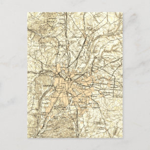 Kentucky Louisville Vintage Map Postcard