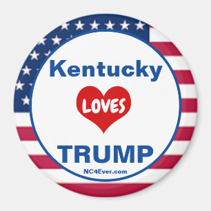 Kentucky LOVES TRUMP Patriotic Fridge Magnet