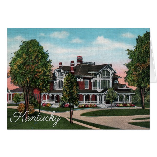 Kentucky Mansion Blank Folded Card (Front Horizontal)