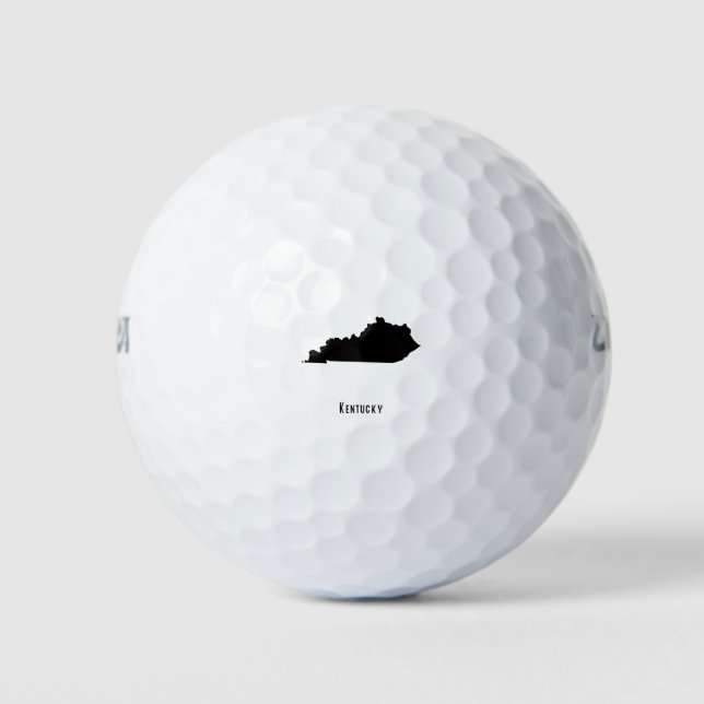 Kentucky Map - Black and White Modern Kentucky Map Golf Balls (Front)