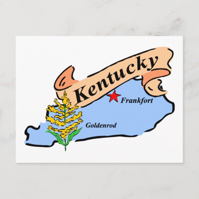 kentucky Map Postcard (Front)