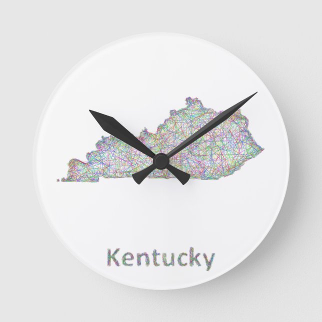 Kentucky map round clock (Front)