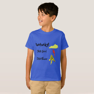 Kentucky Map State Bird & Flower T-Shirt