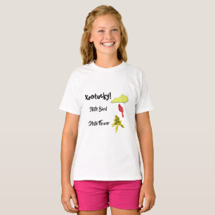 Kentucky Map State Bird & Flower T-Shirt