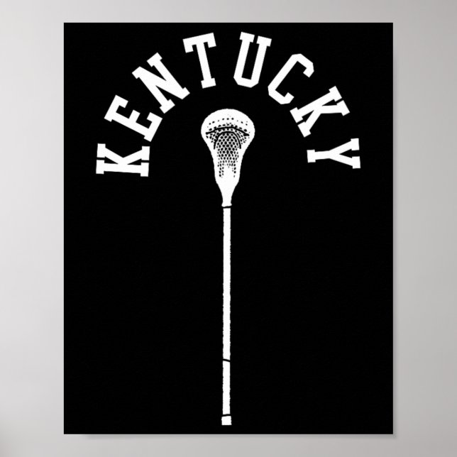 Kentucky Minimalist Vertical Lacrosse Stick Retro  Poster (Front)