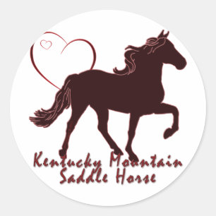 Kentucky Mountain Saddle Horse Hearts Classic Round Sticker