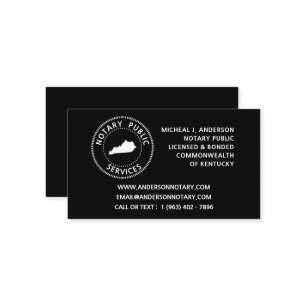 Kentucky Notary Public Services Business Card