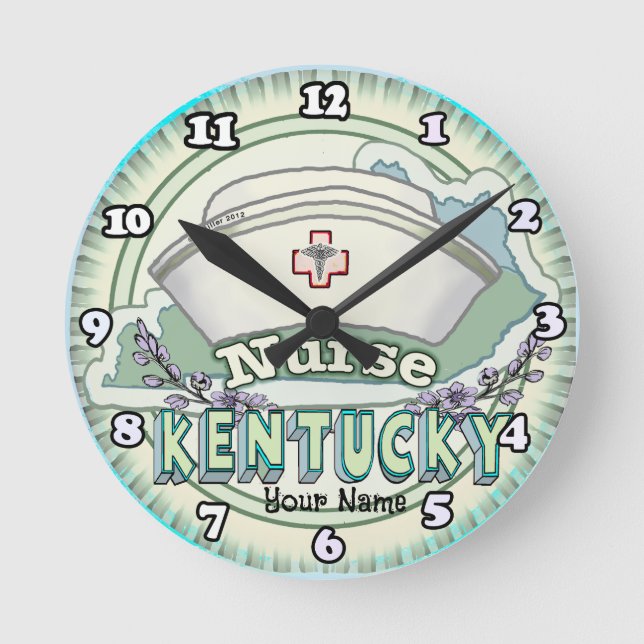 Kentucky Nurse Round Clock (Front)