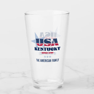 Kentucky Patriotic Pride Personalised Glass