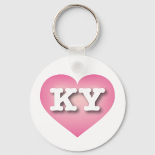 Kentucky Pink Fade Heart - I love KY Key Ring