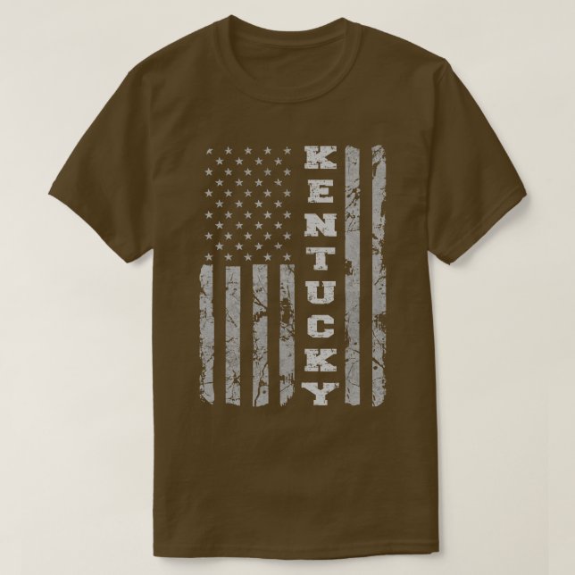 Kentucky Pride American Flag  T-Shirt (Design Front)