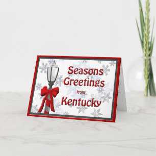 Kentucky Seasons Greetings Lamp Snowflake Holiday Card