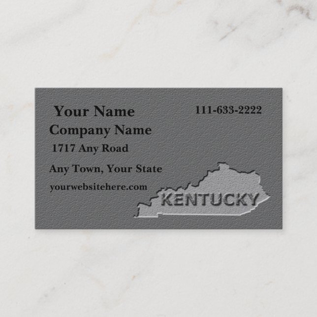 Kentucky State Business card   carved stone look (Front)