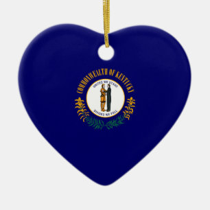 Kentucky State Flag Design Ceramic Tree Decoration