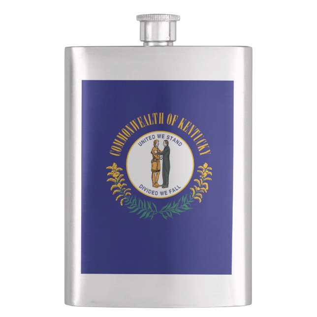 Kentucky State Flag Design Hip Flask (Front)