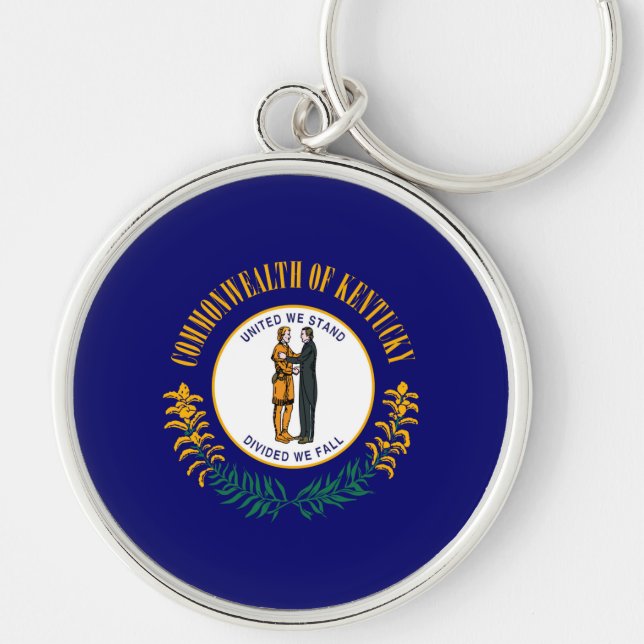 Kentucky State Flag Design Key Ring (Front)