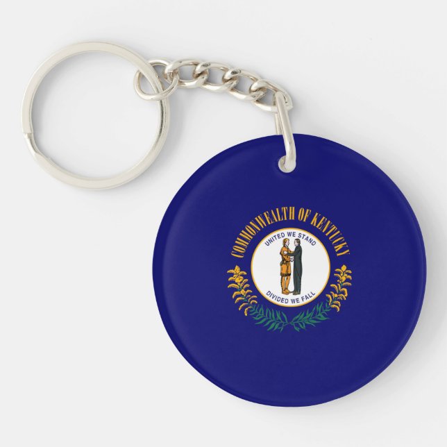 Kentucky State Flag Design Key Ring (Front)