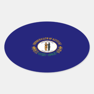 Kentucky State Flag Design Oval Sticker