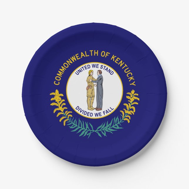 Kentucky State Flag Paper Plate (Front)