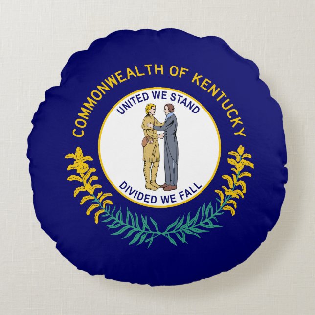 Kentucky State Flag Round Cushion (Front)