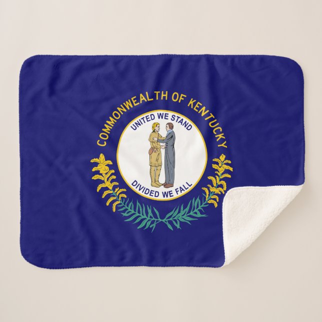Kentucky State Flag Sherpa Blanket (Front (Horizontal))