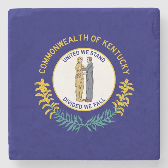 Kentucky State Flag Stone Coaster (Front)