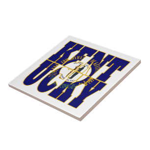 Kentucky state flag text tile