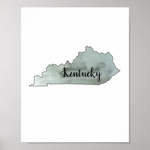 Kentucky State Illustration Poster