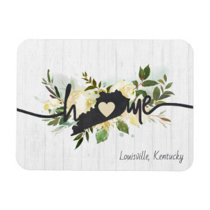 Kentucky State Personalised Your Home City Rustic Magnet