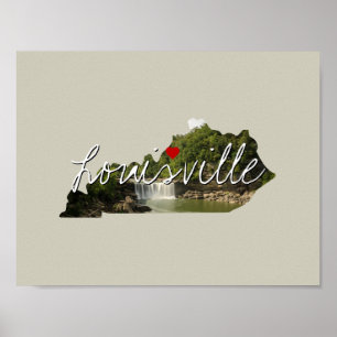 Kentucky State Photo insert and town name Poster