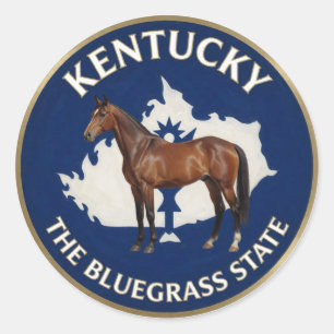 Kentucky State Pride Horse Emblem 🐎 Classic Round Sticker