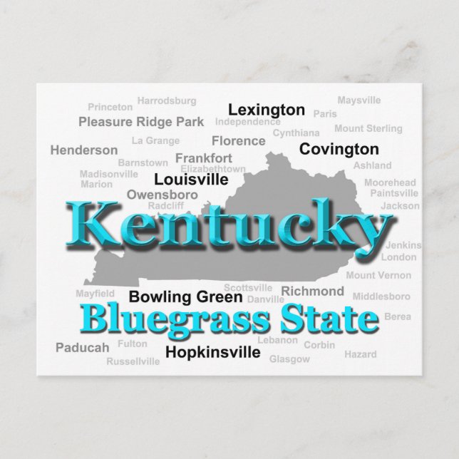 Kentucky State Pride Map Silhouette Postcard (Front)