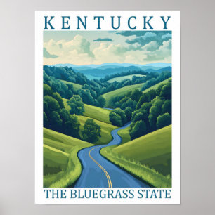 Kentucky the Bluegrass State USA Travel Place Poster