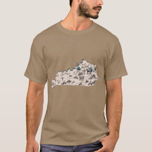 Kentucky Vintage Picture Map Oversized T-Shirt