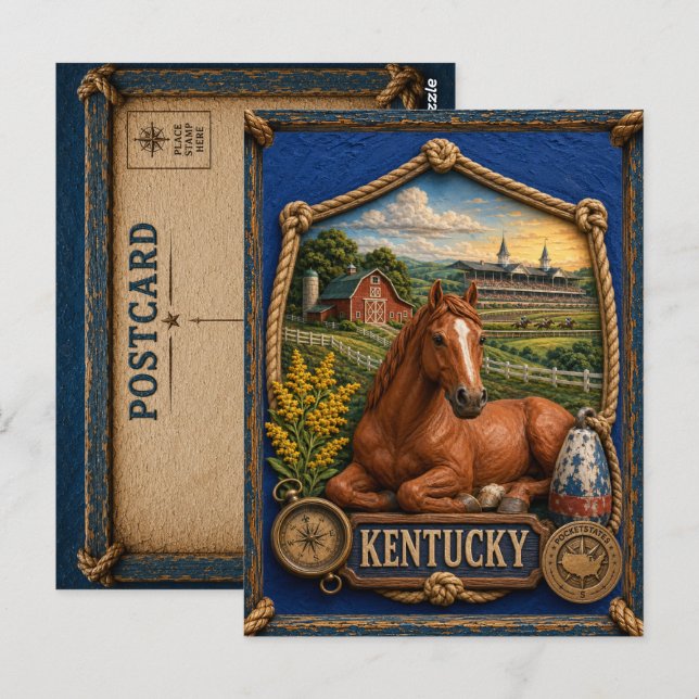 Kentucky Vintage Travel Postcard (Front/Back)