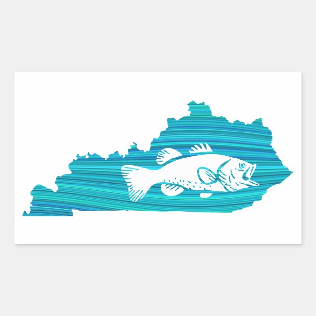 Kentucky Wave Fishing Rectangular Sticker (Front)