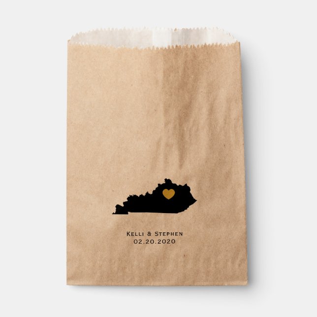 Kentucky Wedding Favour Treat Sacks, Gift Bags (Front)