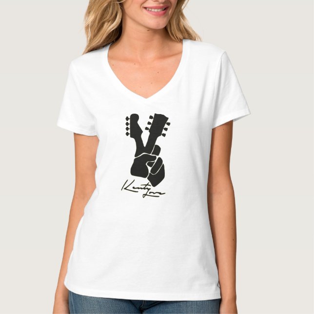 Kenty Love Logo Women's Basic V-Neck T-Shirt (Front)